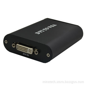 DVI to VGA video converter, digital to analog signal, up to 1920x1200p at 60Hz resolution